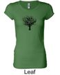Ladies Yoga Shirt Black Tree of Life Longer Length Tee T-shirt