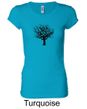 Ladies Yoga Shirt Black Tree of Life Longer Length Tee T-shirt
