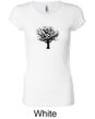 Ladies Yoga Shirt Black Tree of Life Longer Length Tee T-shirt