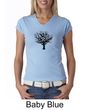 Ladies Yoga Shirt Black Tree of Life V-Neck Tee T-shirt