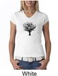 Ladies Yoga Shirt Black Tree of Life V-Neck Tee T-shirt