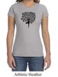 Ladies Yoga Shirt Black Tree Pose Crewneck Tee T-Shirt