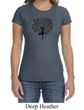 Ladies Yoga Shirt Black Tree Pose Crewneck Tee T-Shirt