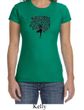 Ladies Yoga Shirt Black Tree Pose Crewneck Tee T-Shirt
