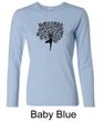 Ladies Yoga Shirt Black Tree Pose Long Sleeve Tee T-Shirt