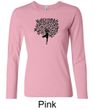 Ladies Yoga Shirt Black Tree Pose Long Sleeve Tee T-Shirt