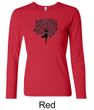 Ladies Yoga Shirt Black Tree Pose Long Sleeve Tee T-Shirt