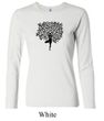 Ladies Yoga Shirt Black Tree Pose Long Sleeve Tee T-Shirt