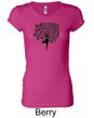 Ladies Yoga Shirt Black Tree Pose Longer Length Tee T-Shirt