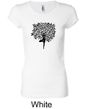 Ladies Yoga Shirt Black Tree Pose Longer Length Tee T-Shirt