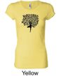 Ladies Yoga Shirt Black Tree Pose Longer Length Tee T-Shirt