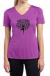 Ladies Yoga Shirt Black Tree Pose Moisture Wicking V-neck Tee T-Shirt
