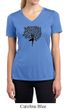 Ladies Yoga Shirt Black Tree Pose Moisture Wicking V-neck Tee T-Shirt