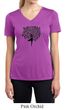 Ladies Yoga Shirt Black Tree Pose Moisture Wicking V-neck Tee T-Shirt