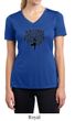 Ladies Yoga Shirt Black Tree Pose Moisture Wicking V-neck Tee T-Shirt