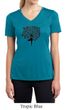 Ladies Yoga Shirt Black Tree Pose Moisture Wicking V-neck Tee T-Shirt