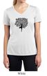 Ladies Yoga Shirt Black Tree Pose Moisture Wicking V-neck Tee T-Shirt