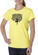 Ladies Yoga Shirt Black Tree Pose Organic Tee T-Shirt