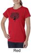 Ladies Yoga Shirt Black Tree Pose Organic Tee T-Shirt