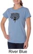 Ladies Yoga Shirt Black Tree Pose Organic Tee T-Shirt