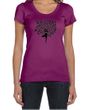 Ladies Yoga Shirt Black Tree Pose Scoop Neck Tee T-Shirt