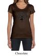 Ladies Yoga Shirt Black Tree Pose Scoop Neck Tee T-Shirt