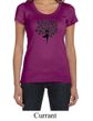 Ladies Yoga Shirt Black Tree Pose Scoop Neck Tee T-Shirt