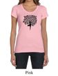 Ladies Yoga Shirt Black Tree Pose Scoop Neck Tee T-Shirt
