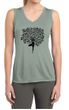 Ladies Yoga Shirt Black Tree Pose Sleeveless Moisture Wicking Tee
