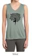 Ladies Yoga Shirt Black Tree Pose Sleeveless Moisture Wicking Tee