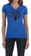 Ladies Yoga Shirt Black Tree Pose V-neck Tee T-Shirt