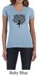 Ladies Yoga Shirt Black Tree Pose V-neck Tee T-Shirt