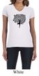 Ladies Yoga Shirt Black Tree Pose V-neck Tee T-Shirt