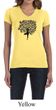 Ladies Yoga Shirt Black Tree Pose V-neck Tee T-Shirt