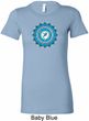 Ladies Yoga Shirt Blue Vishuddha Longer Length Tee T-Shirt