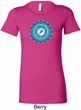 Ladies Yoga Shirt Blue Vishuddha Longer Length Tee T-Shirt