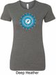 Ladies Yoga Shirt Blue Vishuddha Longer Length Tee T-Shirt