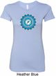 Ladies Yoga Shirt Blue Vishuddha Longer Length Tee T-Shirt