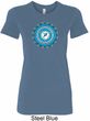 Ladies Yoga Shirt Blue Vishuddha Longer Length Tee T-Shirt