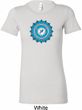 Ladies Yoga Shirt Blue Vishuddha Longer Length Tee T-Shirt
