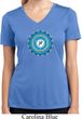Ladies Yoga Shirt Blue Vishuddha Moisture Wicking V-neck Tee T-Shirt