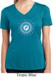 Ladies Yoga Shirt Blue Vishuddha Moisture Wicking V-neck Tee T-Shirt