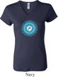 Ladies Yoga Shirt Blue Vishuddha V-neck Tee T-Shirt