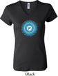 Ladies Yoga Shirt Blue Vishuddha V-neck Tee T-Shirt
