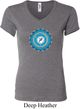 Ladies Yoga Shirt Blue Vishuddha V-neck Tee T-Shirt