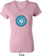 Ladies Yoga Shirt Blue Vishuddha V-neck Tee T-Shirt