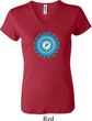 Ladies Yoga Shirt Blue Vishuddha V-neck Tee T-Shirt