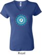 Ladies Yoga Shirt Blue Vishuddha V-neck Tee T-Shirt