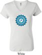 Ladies Yoga Shirt Blue Vishuddha V-neck Tee T-Shirt