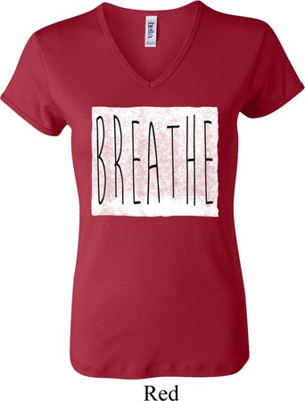 Ladies Yoga Shirt Breathe V-neck Tee T-Shirt